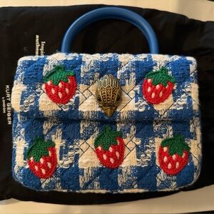 Kurt Geiger Blue and White Strawberry Handbag